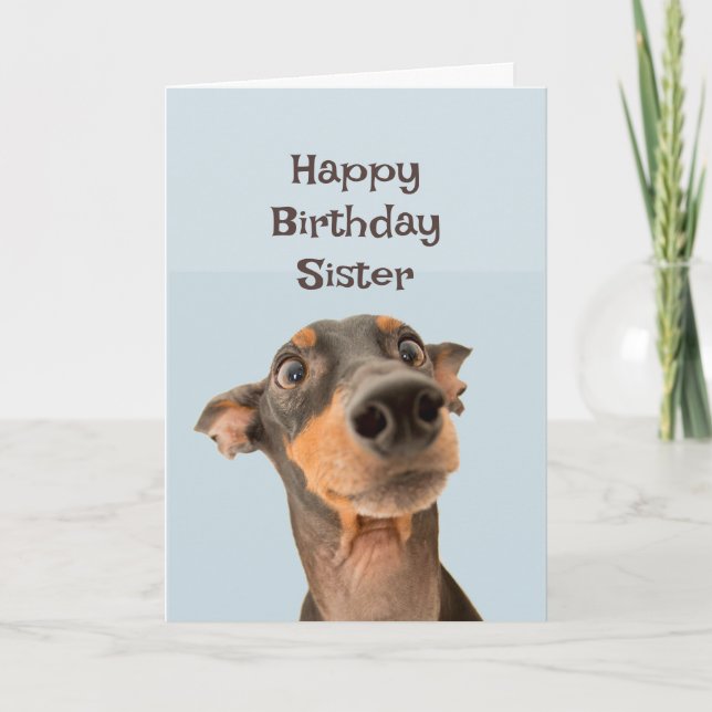 Bonne carte d'Humour d'anniversaire Soeur Funny Ch (Devant)