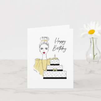 Bonne carte d'illustration de mode anniversaire