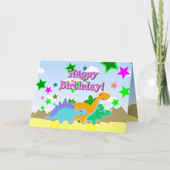 Bonne carte Dinos Anniversaire (Devant)