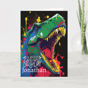 Bonne carte Dinosaure Blue Dino Anniversaire