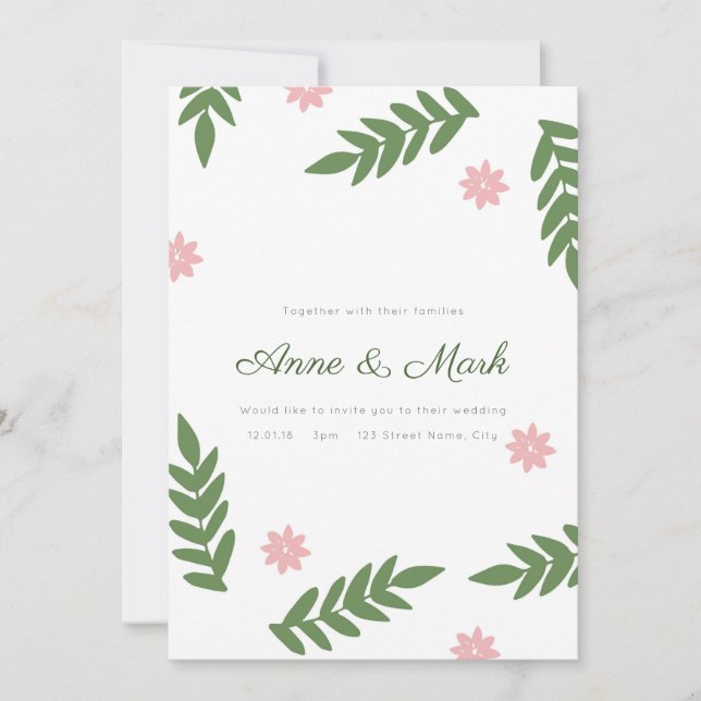 Bonne carte d'invitation au mariage (Devant)