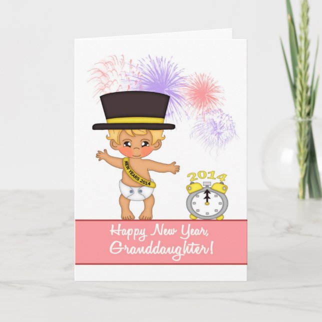 Bonne carte du Nouvel An pour petite-fille (Devant)