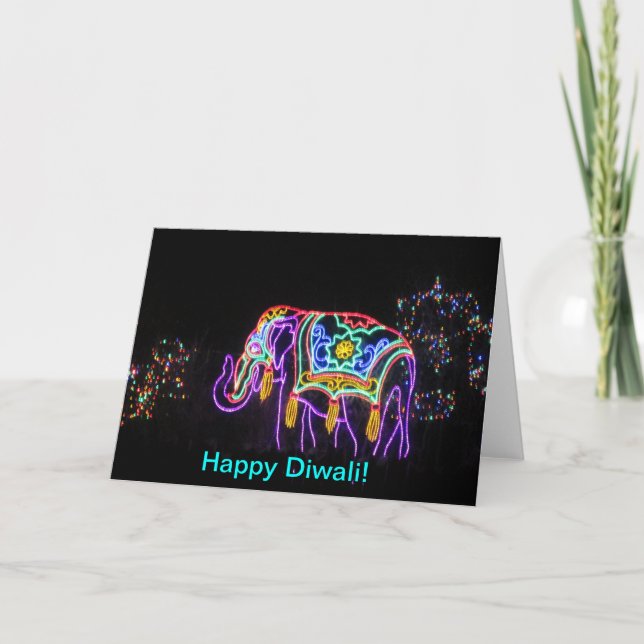 Bonne carte éléphante Diwali (Devant)