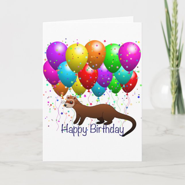 Bonne carte Ferret d'anniversaire (Devant)