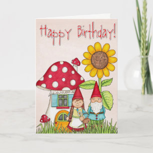 Bonne carte Gnome d'anniversaire
