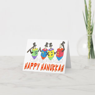 Bonne carte Hanoukka dreidels