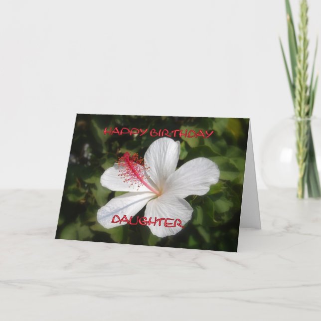 Bonne carte Hibiscus blanc fille anniversaire (Devant)