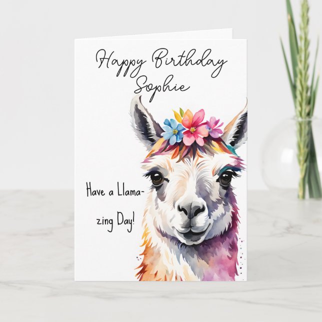 Bonne carte Lama anniversaire (Devant)
