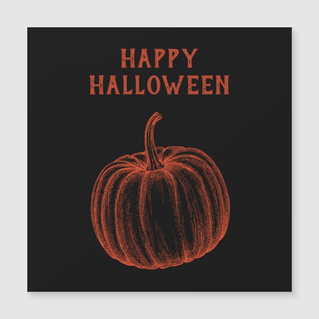 Bonne carte magnétique Citrouille Halloween (Devant)