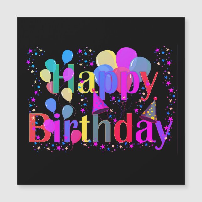 Bonne carte magnétique d'anniversaire (Devant)