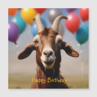 Bonne carte magnétique de chèvre d'anniversaire