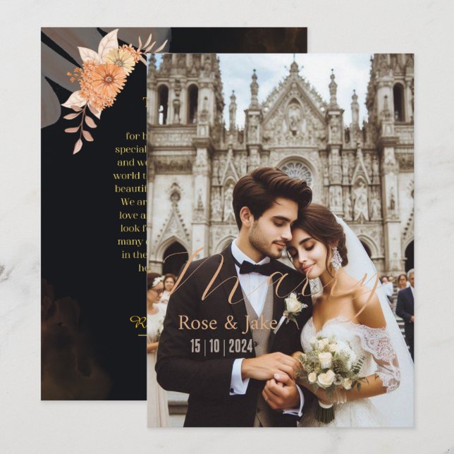 Bonne, carte mariage (Devant / Derrière)
