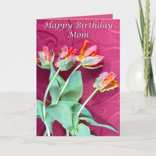 Bonne carte mère d'anniversaire Vibrant Tulips (Devant)