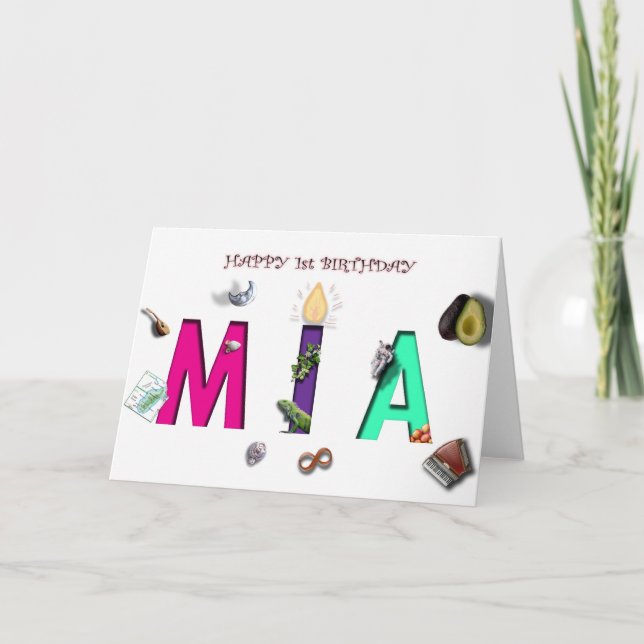 Bonne carte Mia anniversaire (Devant)