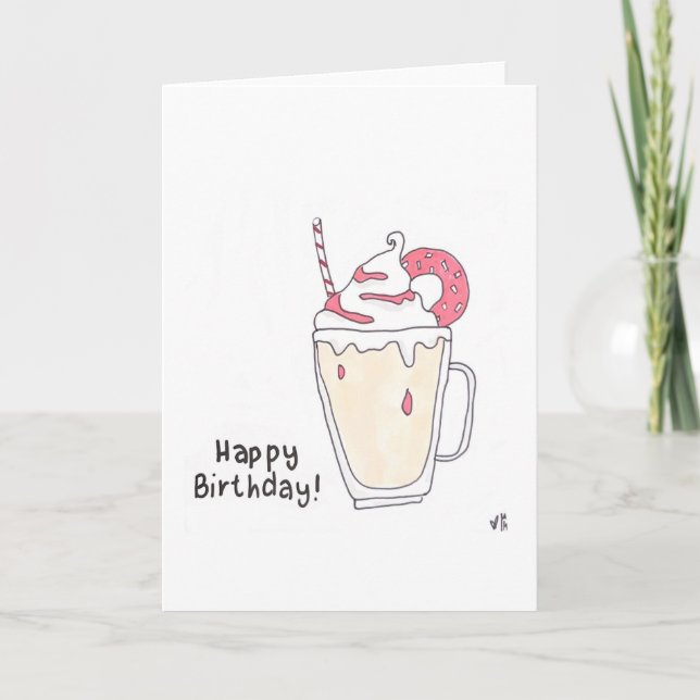 Bonne carte Milkshake Anniversaire (Devant)