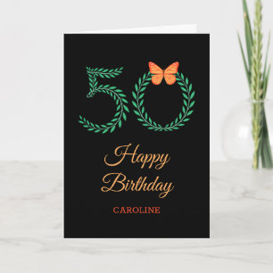 Bonne carte papillon 50e anniversaire de verdure