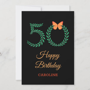Bonne carte papillon 50e anniversaire de verdure
