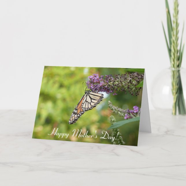 Bonne carte papillon Monarque Fête des Mères (Devant)