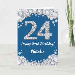 Bonne carte Parties scintillant 24e anniversaire b