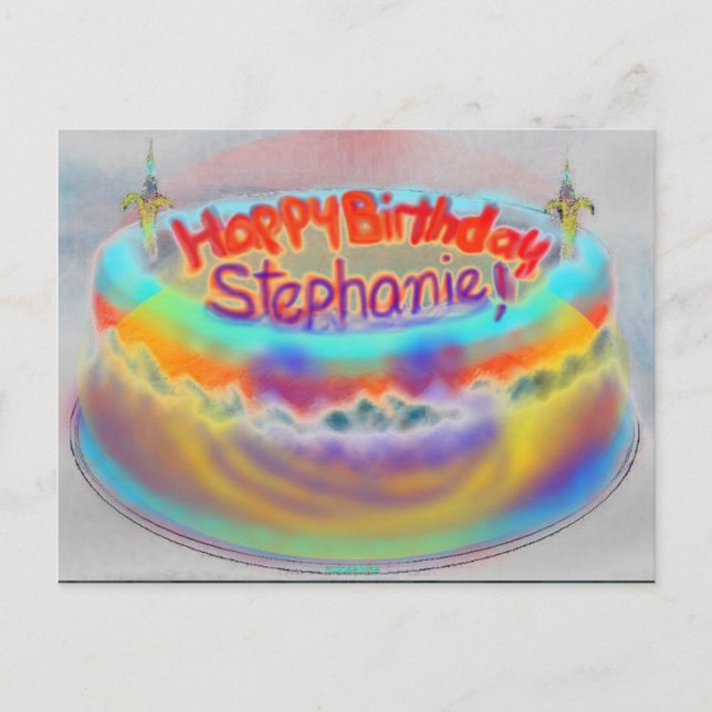 Bonne carte postale 2014 Anniversaire Stephanie (Devant)