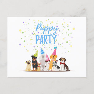 Bonne carte postale Anniversaire Puppy Holiday