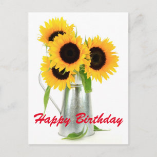 Bonne carte postale Bouquet de tournesols d'annive