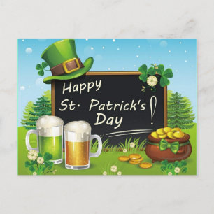 Bonne carte postale casquette de la Saint-Patrick