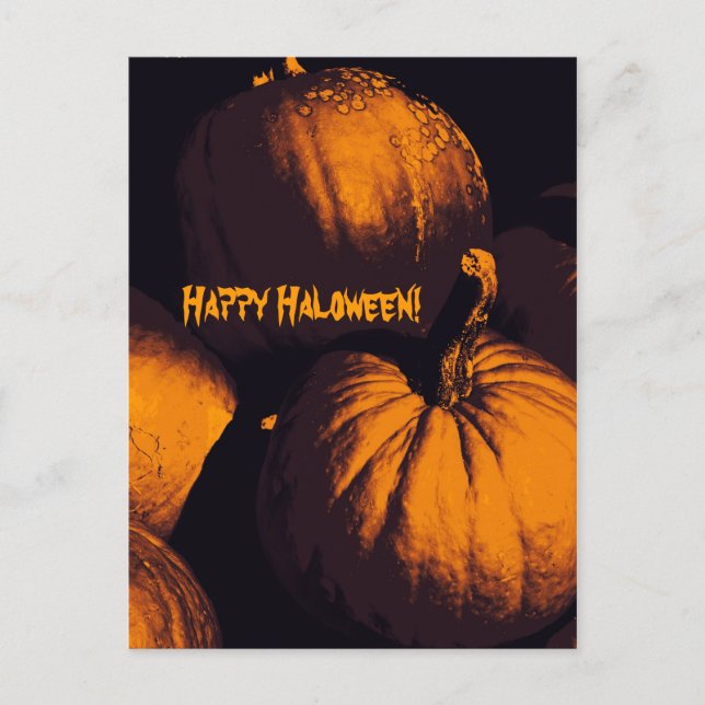 Bonne carte postale citrouille halloween effrayant (Devant)