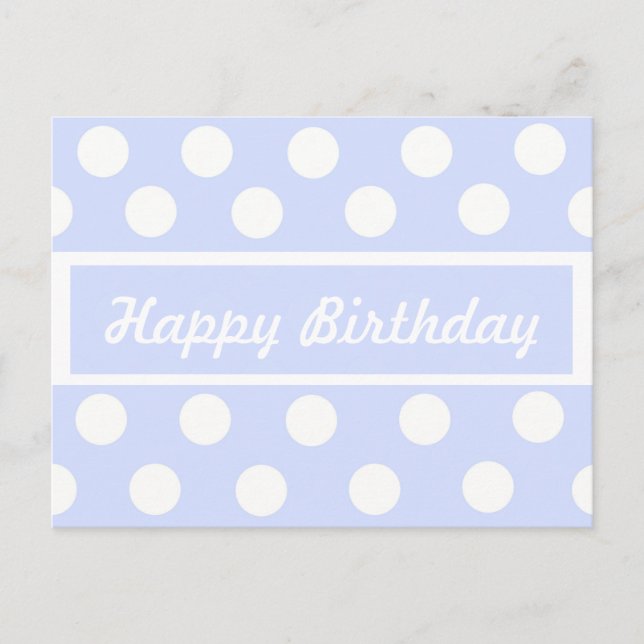 Bonne carte postale d'anniversaire bleu et blanc P (Devant)