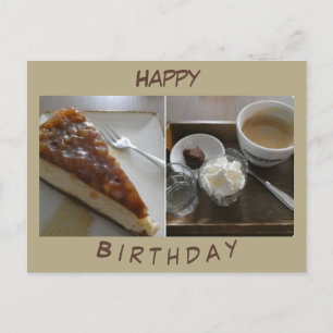 Bonne carte postale de café et de gâteau d'anniver