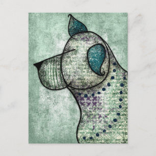 Bonne carte postale de chien qui entend une friand