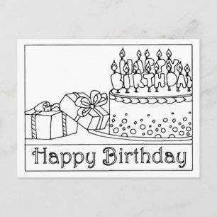 Bonne carte postale de gâteau d'anniversaire