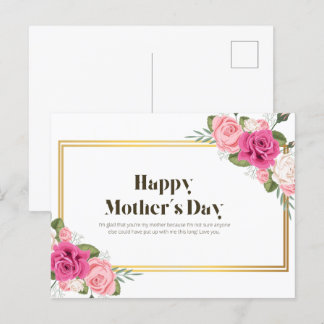 Bonne carte postale de la fête des mères