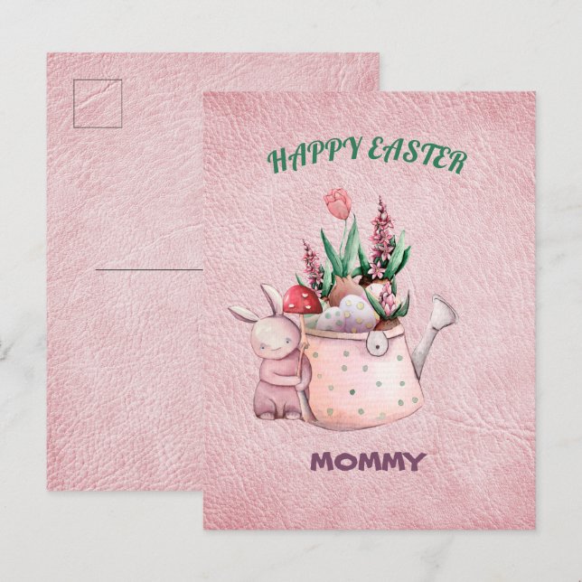Bonne carte postale de Pâques maman (Devant / Derrière)