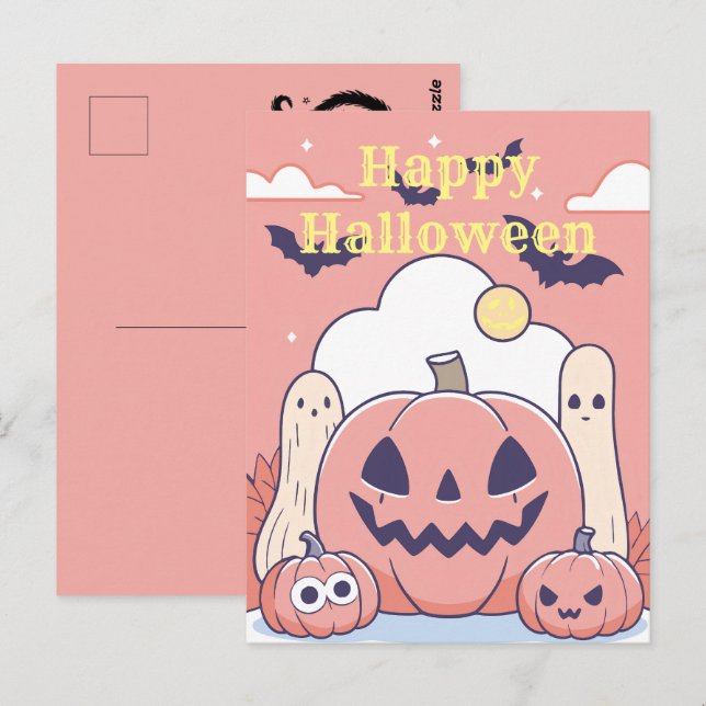 Bonne carte postale Halloween (Devant / Derrière)