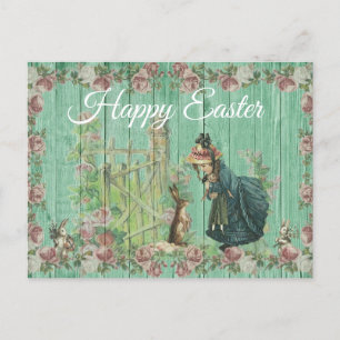 Bonne carte postale lapin Vintage de Pâques