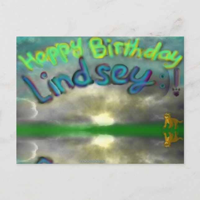 Bonne carte postale Lindsey Lioness Anniversaire (Devant)