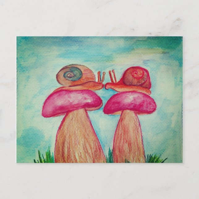 Bonne Carte postale Printemps d'escargot (Devant)
