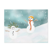 Bonne carte postale Snowmen