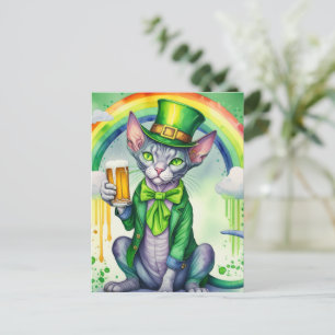 Bonne carte postale St. Patrick's Day Chat Sphyn