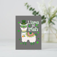 Bonne carte postale St. Patrick's Day Llama
