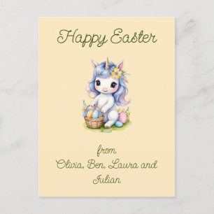 Bonne carte postale Unicorn Pâques mignonne