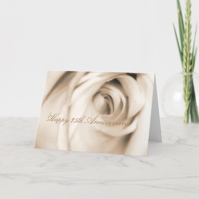 Bonne carte rose du 25e anniversaire (Devant)