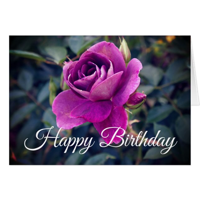 Bonne carte Rose Iceberg Burgundy Anniversaire #2 (Devant horizontal)