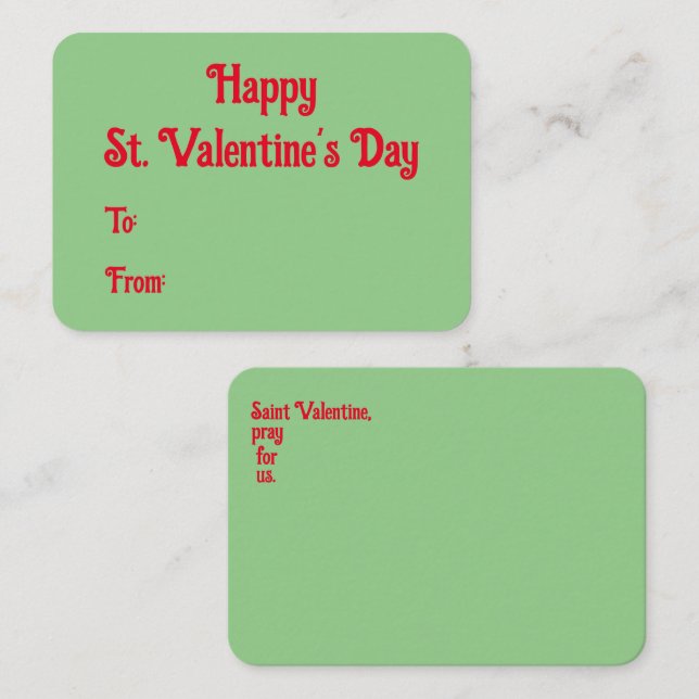 Bonne carte Saint-Valentin (Devant / Derrière)