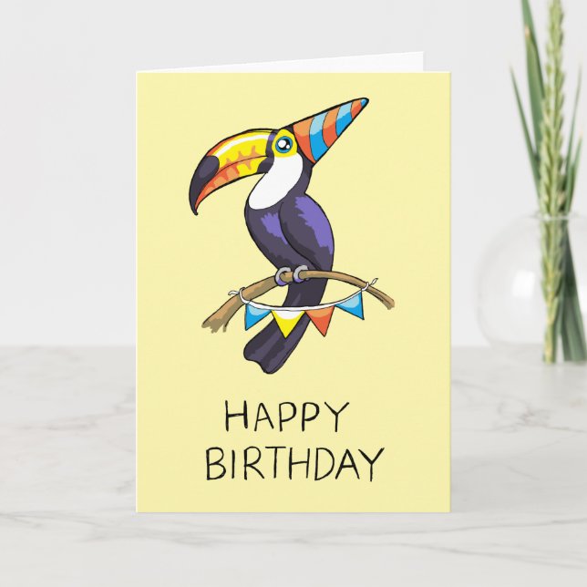 Bonne carte Toucan anniversaire (Devant)