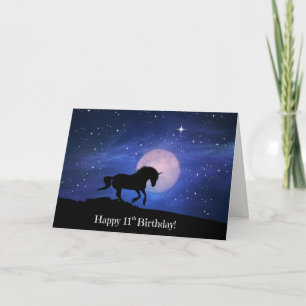 Bonne carte Unicorne magique 11e anniversaire