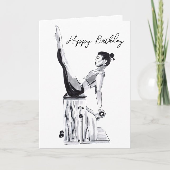 Bonne Chaise de carte Pilates Anniversaire (Devant)