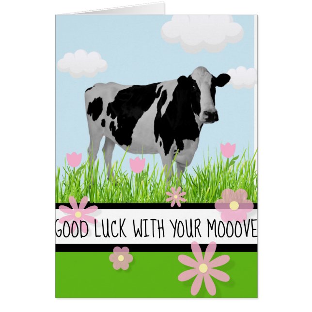 Bonne chance avec votre carte Mooove Cow Moving Ho (Devant)