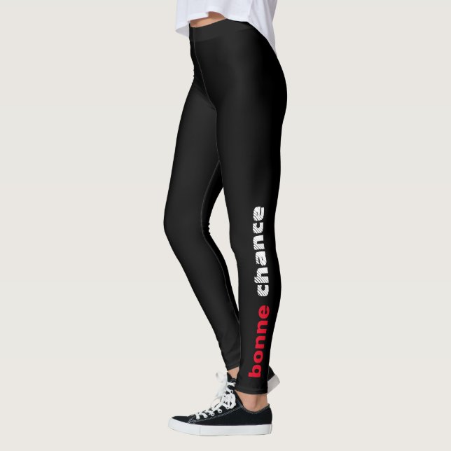 Bonne Chance French Quote Leggings (Left)